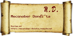 Mecsnober Donáta névjegykártya